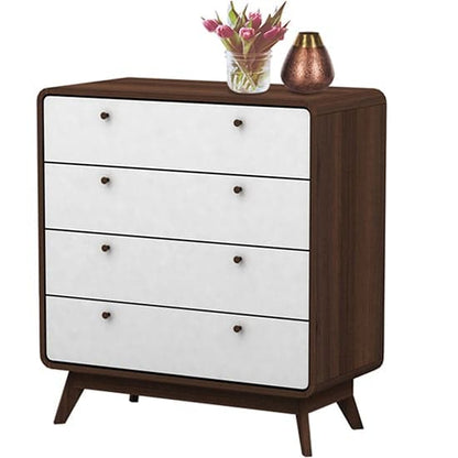 Cassie Wooden Chest Of 4 Drawers In Walnut And White