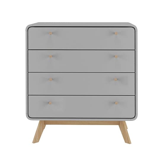 Cassie Wooden Chest Of 4 Drawers In Grey