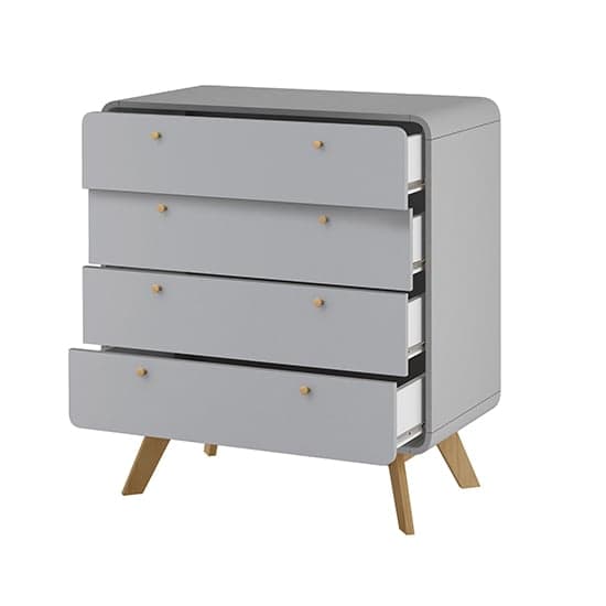 Cassie Wooden Chest Of 4 Drawers In Grey