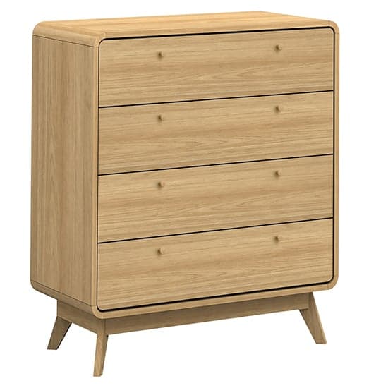 Cassie Wooden Chest Of 4 Drawers In Oak