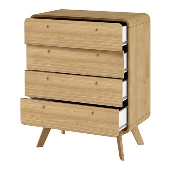 Cassie Wooden Chest Of 4 Drawers In Oak