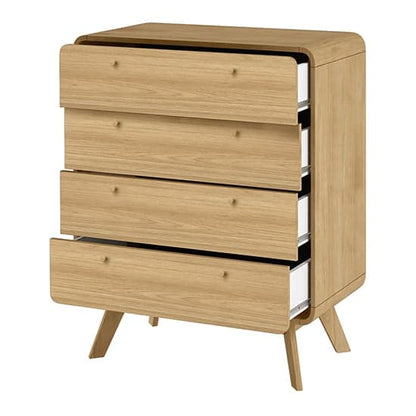 Cassie Wooden Chest Of 4 Drawers In Oak
