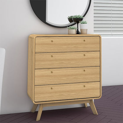 Cassie Wooden Chest Of 4 Drawers In Oak
