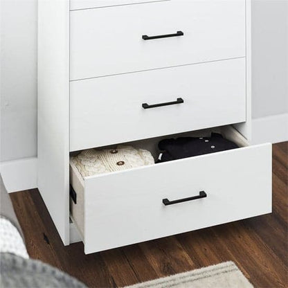 Brez Wooden Chest Of 5 Drawers In White
