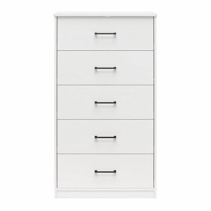 Brez Wooden Chest Of 5 Drawers In White