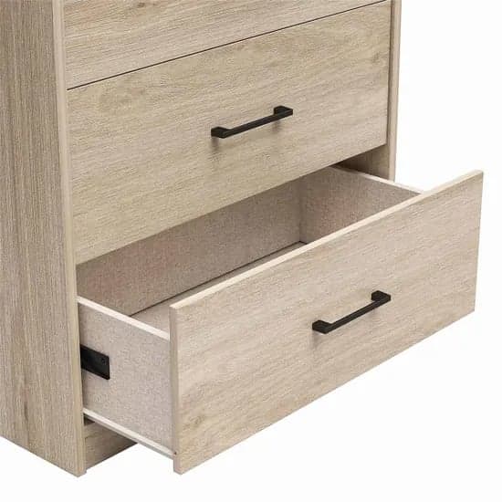 Brez Wooden Chest Of 5 Drawers In Light Oak