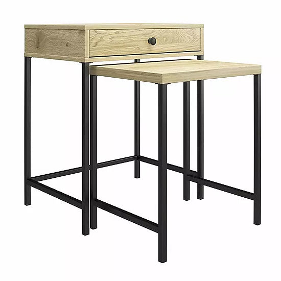 Tamlin Wooden Nesting End Tables In Linseed Oak