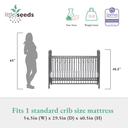 Monarch Hill Ivy Metal Baby Crib Cot Bed In Grey