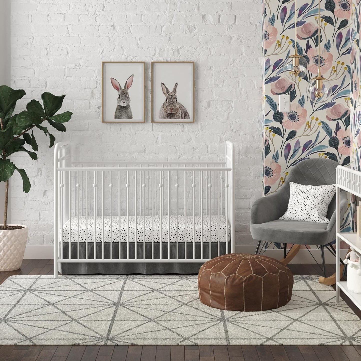 Monarch Hill Ivy Metal Baby Crib Cot Bed In Off White