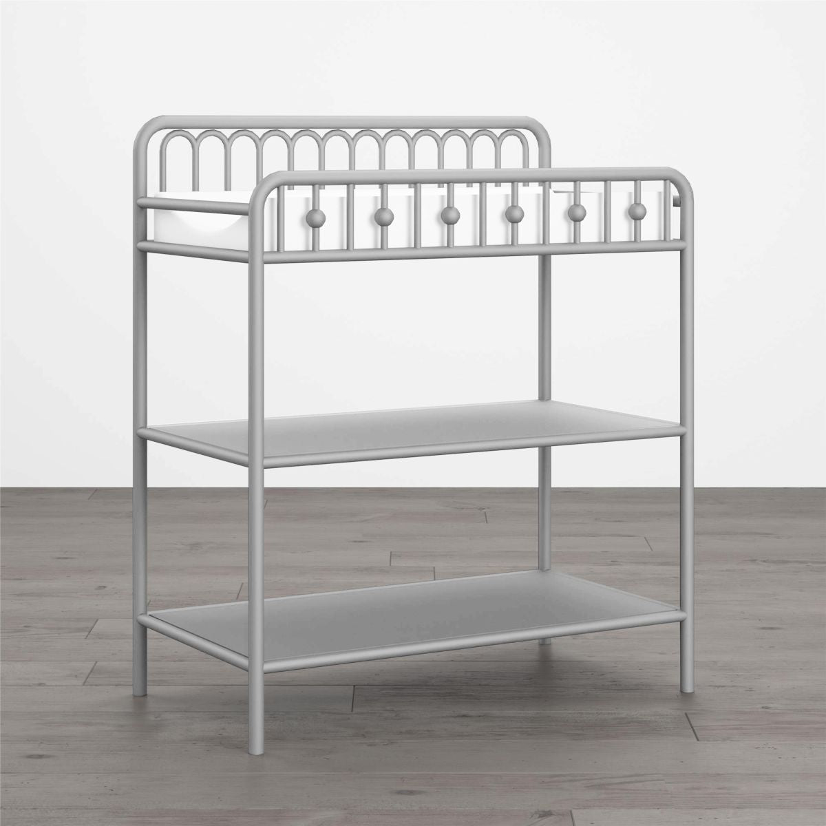 Monarch Hill Ivy Metal Baby Clothes Changing Table In Grey