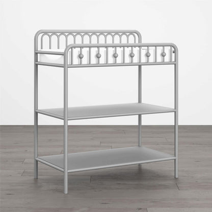 Monarch Hill Ivy Metal Baby Clothes Changing Table In Grey