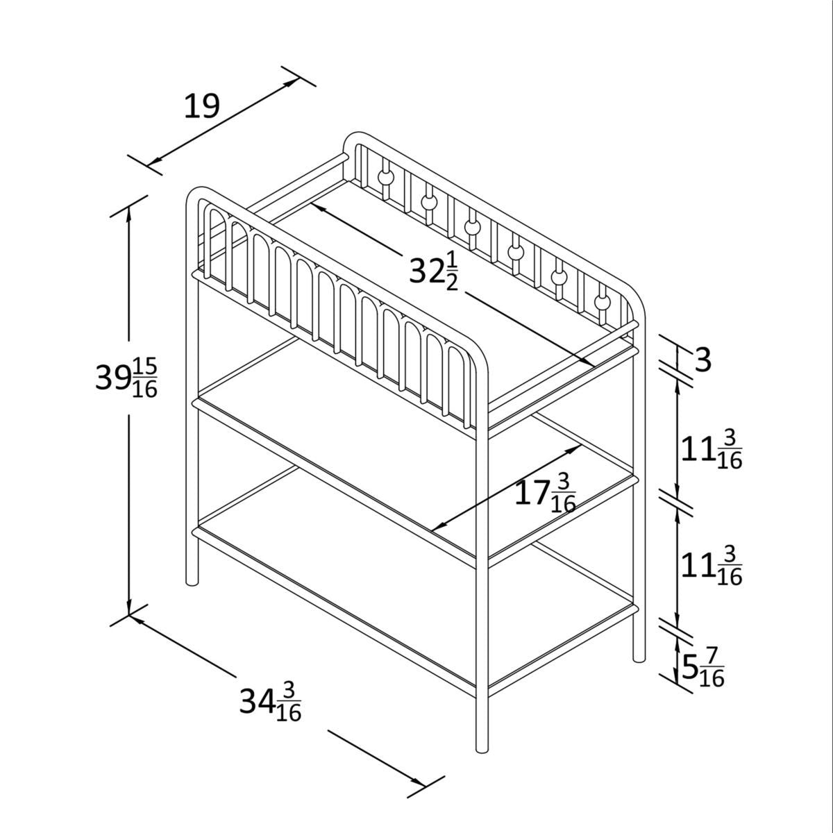 Monarch Hill Ivy Metal Baby Clothes Changing Table In Off White