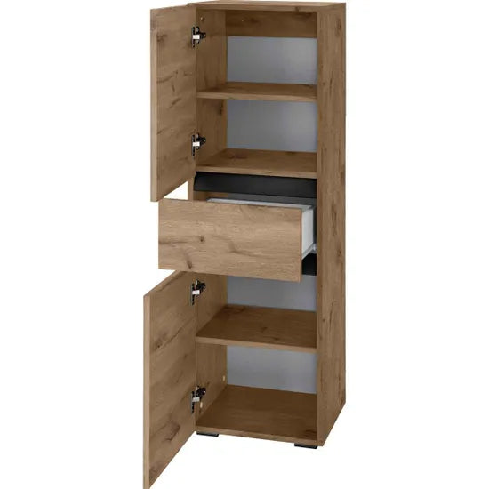 Wisla Wall Wooden Bathroom Storage Cabinet In Viking Oak