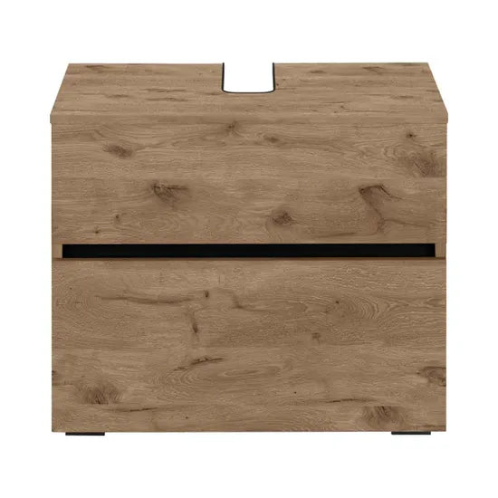 Wisla Large Wooden Bathroom Vanity Unit With 2 Doors In Viking Oak