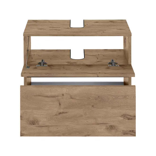 Wisla Large Wooden Bathroom Vanity Unit With 2 Doors In Viking Oak