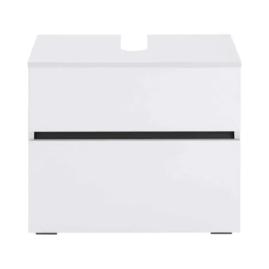 Wisla Large Wooden Bathroom Vanity Unit With 2 Doors In White