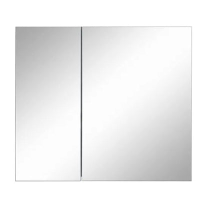 Wisla Wooden Bathroom Mirrored Cabinet With 2 Doors In White
