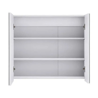 Wisla Wooden Bathroom Mirrored Cabinet With 2 Doors In White