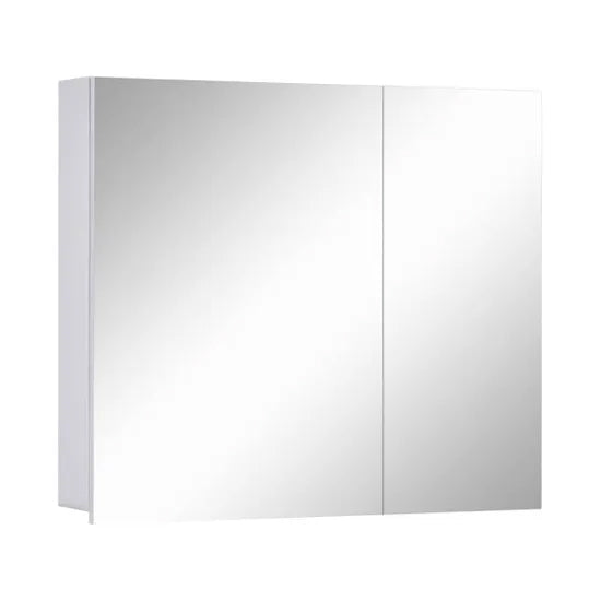 Wisla Wooden Bathroom Mirrored Cabinet With 2 Doors In White