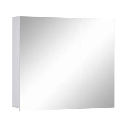Wisla Wooden Bathroom Mirrored Cabinet With 2 Doors In White