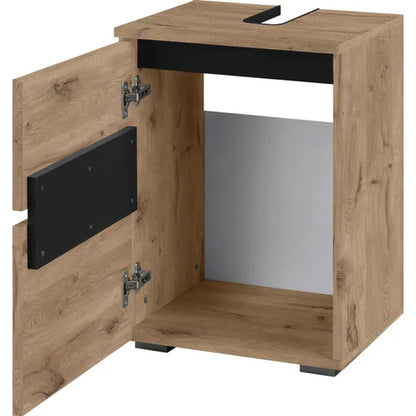 Wisla Small Wooden Bathroom Vanity Unit With 2 Doors In Viking Oak