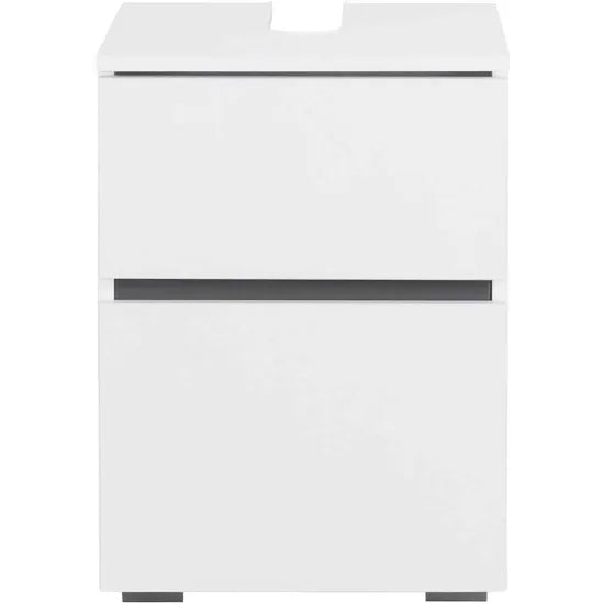 Wisla Small Wooden Bathroom Vanity Unit With 2 Doors In White