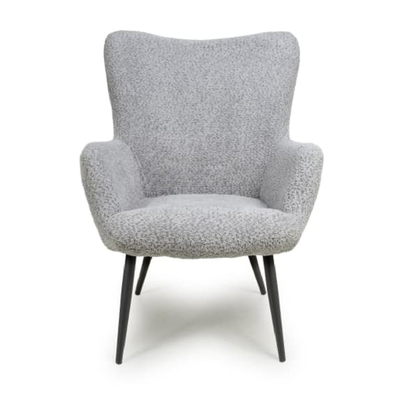 Bordeaux Textured Chenille Effect Fabric Armchair In Grey