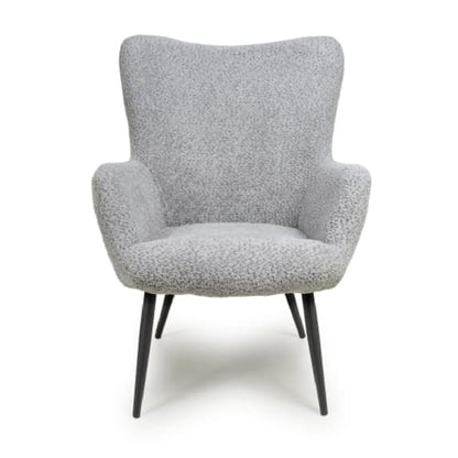 Bordeaux Textured Chenille Effect Fabric Armchair In Grey