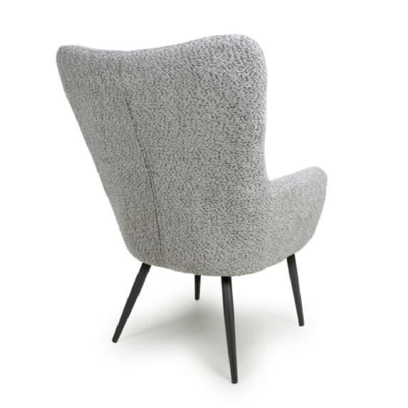 Bordeaux Textured Chenille Effect Fabric Armchair In Grey