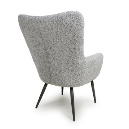 Bordeaux Textured Chenille Effect Fabric Armchair In Grey