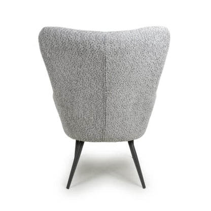 Bordeaux Textured Chenille Effect Fabric Armchair In Grey