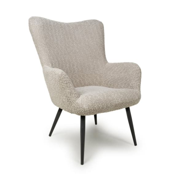 Bordeaux Textured Chenille Effect Fabric Armchair In Mink