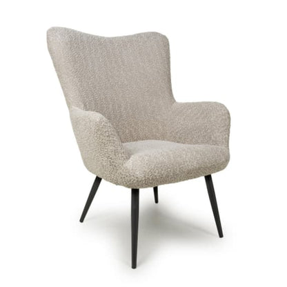 Bordeaux Textured Chenille Effect Fabric Armchair In Mink