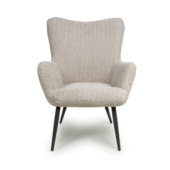 Bordeaux Textured Chenille Effect Fabric Armchair In Mink