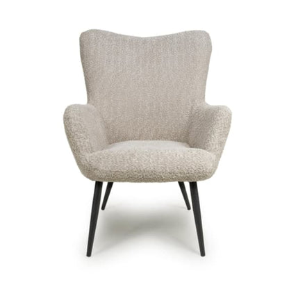 Bordeaux Textured Chenille Effect Fabric Armchair In Mink