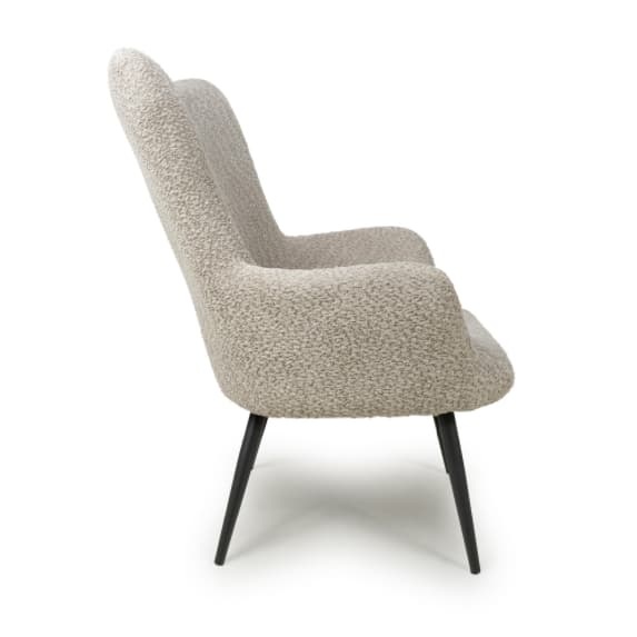 Bordeaux Textured Chenille Effect Fabric Armchair In Mink