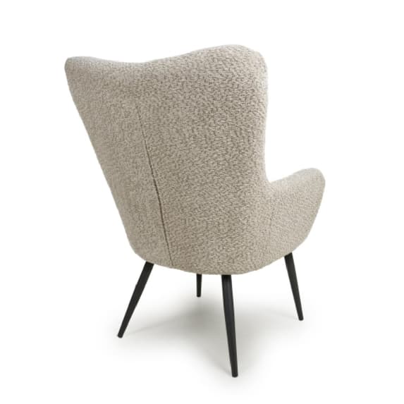 Bordeaux Textured Chenille Effect Fabric Armchair In Mink
