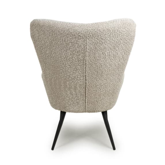 Bordeaux Textured Chenille Effect Fabric Armchair In Mink