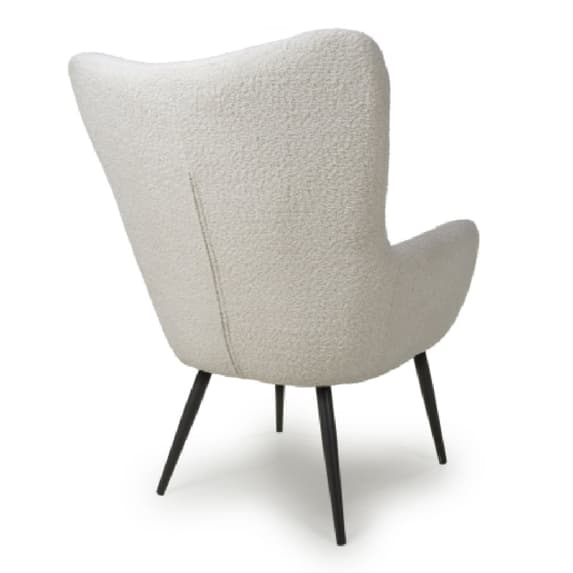 Bordeaux Textured Chenille Effect Fabric Armchair In White