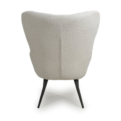 Bordeaux Textured Chenille Effect Fabric Armchair In White