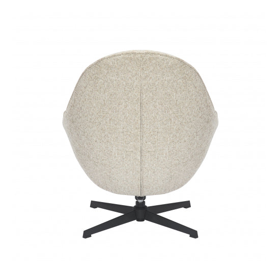 Serene Blush Textured Fabric Lounge Chair With Footstool In Natural