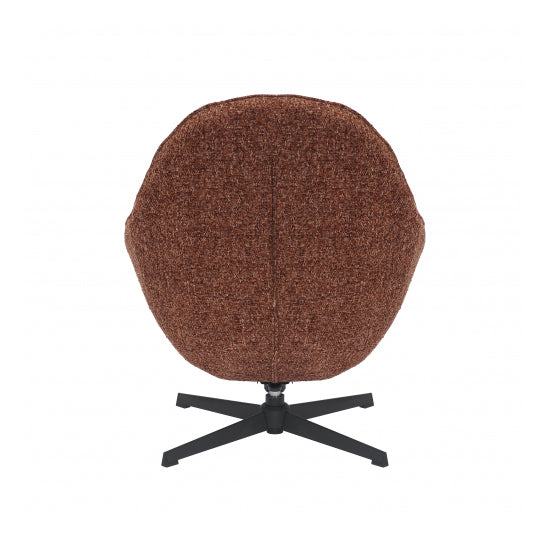 Serene Blush Textured Fabric Lounge Chair With Footstool In Copper