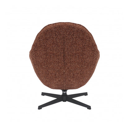 Serene Blush Textured Fabric Lounge Chair With Footstool In Copper