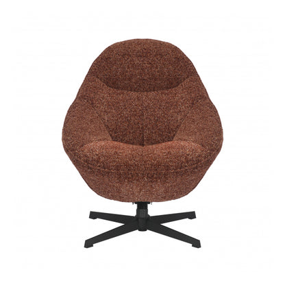 Serene Blush Textured Fabric Lounge Chair With Footstool In Copper