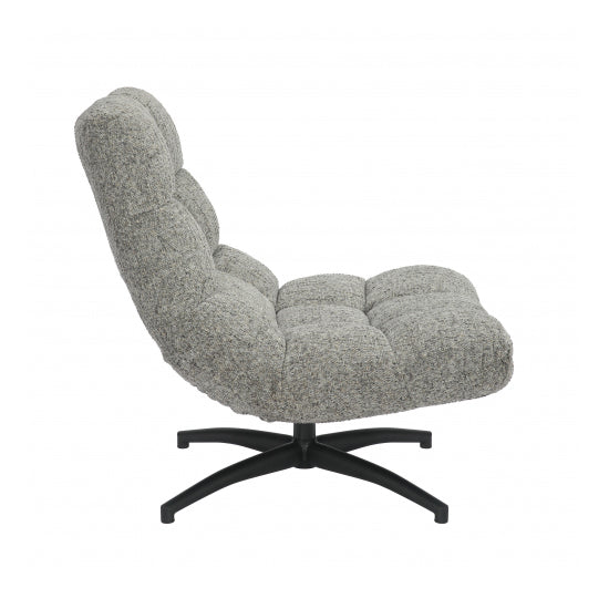 Chillax Tactile Textured Fabric Lounge Chair In Light Grey