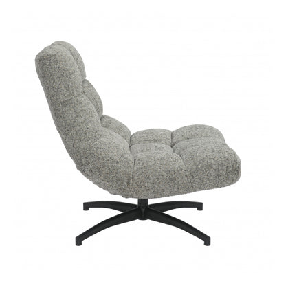 Chillax Tactile Textured Fabric Lounge Chair In Light Grey