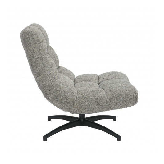 Chillax Tactile Textured Fabric Lounge Chair In Light Grey