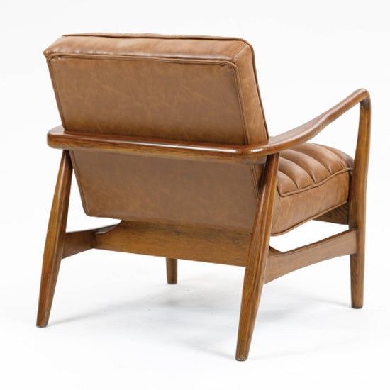 Club Leather Effect Armchair In Tan