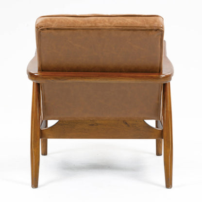 Club Leather Effect Armchair In Tan