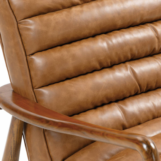 Club Leather Effect Armchair In Tan